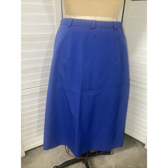 Vintage 70s A Line Midi Periwinkle Blue POLYESTER Skirt Size Large 30” Waist - Picture 4 of 7